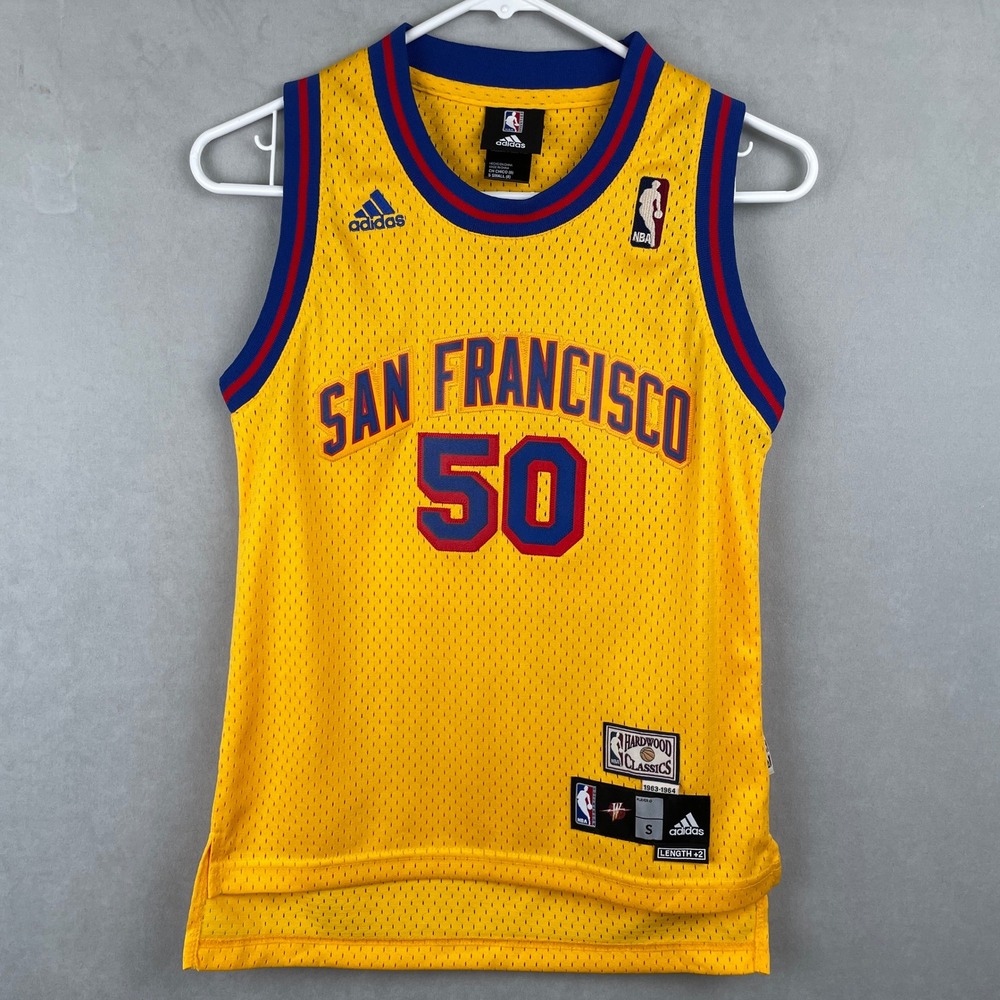 VTG‎ Adidas San Francisco Warriors Maggette 50 Hardwood Classics Jersey Youth S